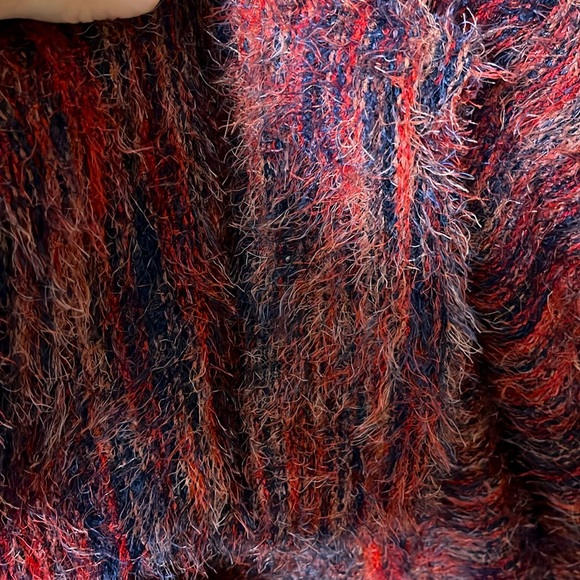 BAND OF THE FREE Sunset Boulevard Eyelash Sweater Fluffy Red & Purple Duster - Picture 12 of 12